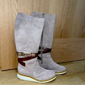 Come Haan Nike Air tall suede boots. Wedge. Buckle detail